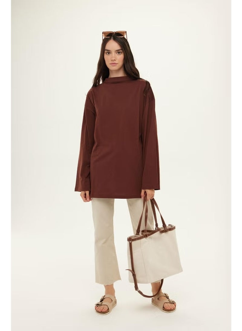 Manuka Wide Sleeve Oversized Chocolate - Image 2